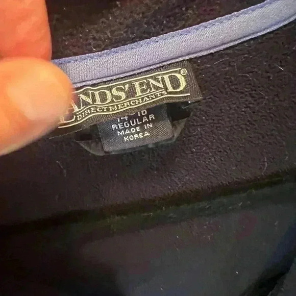 Lands End Fleece Jacket Periwinkle Full Zip size large 14-16 - Picture 6 of 8